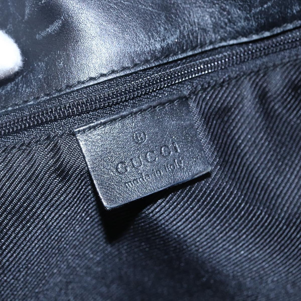 GUCCI GG Canvas Tote Bag Black Beige gold 002 1097 Auth bs29720