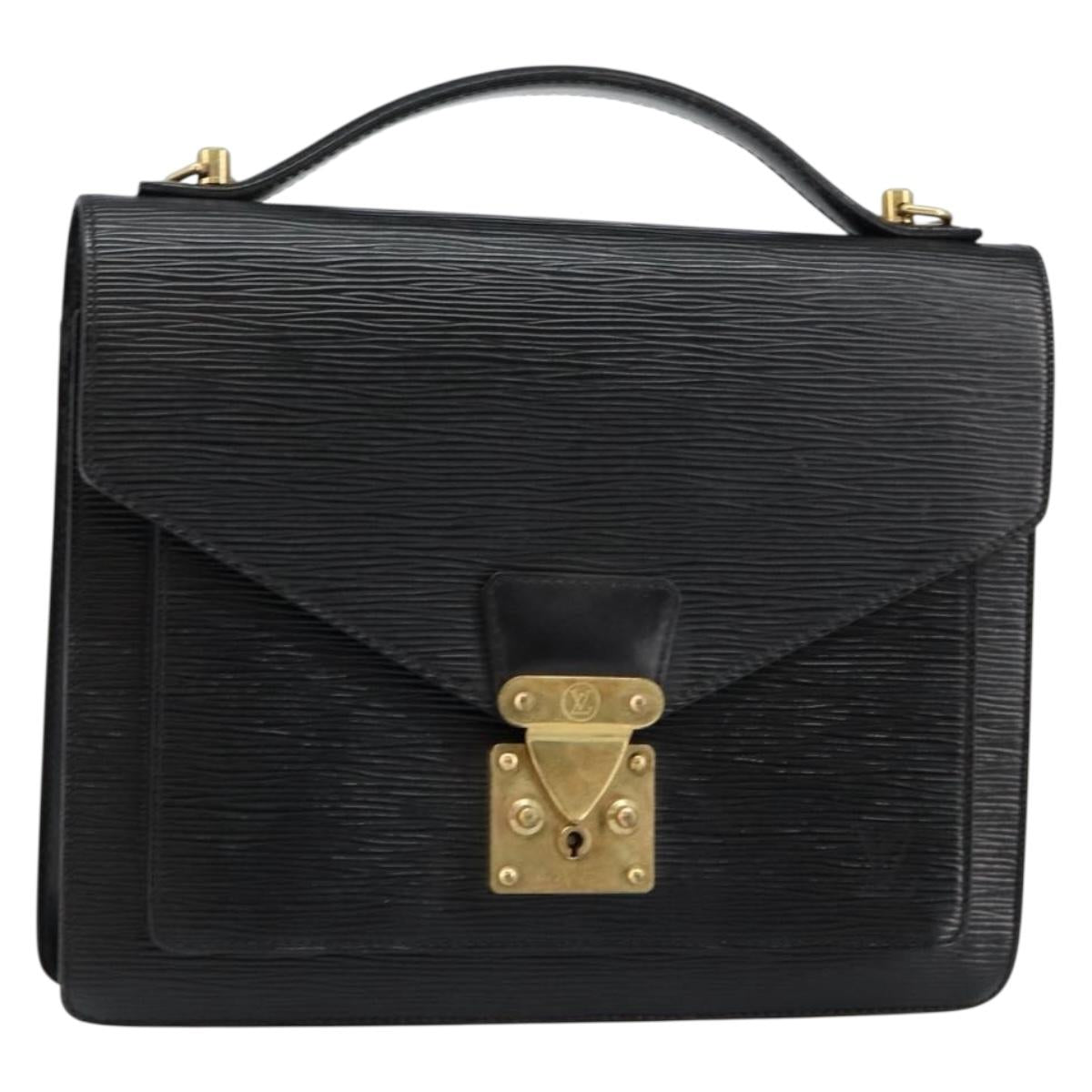 LOUIS VUITTON Epi Monceau 28 Hand Bag Black M52122 LV Auth bs29721
