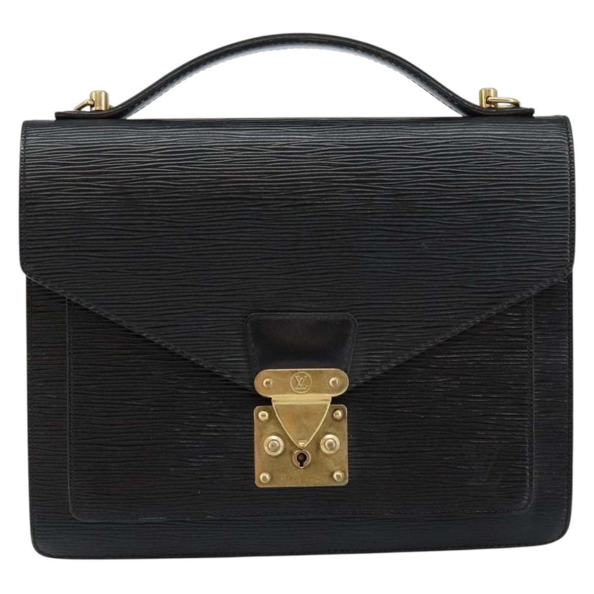 LOUIS VUITTON Epi Monceau 28 Hand Bag Black M52122 LV Auth bs29721