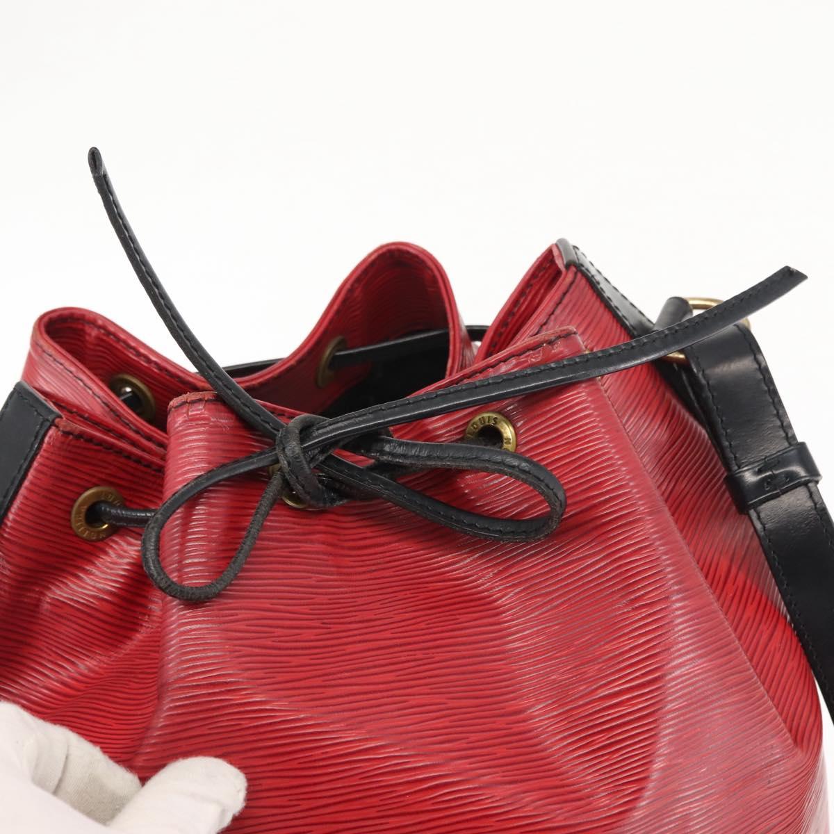 LOUIS VUITTON Epi Petit Noe Bag By Color Black Red M44172 LV Auth bs29727