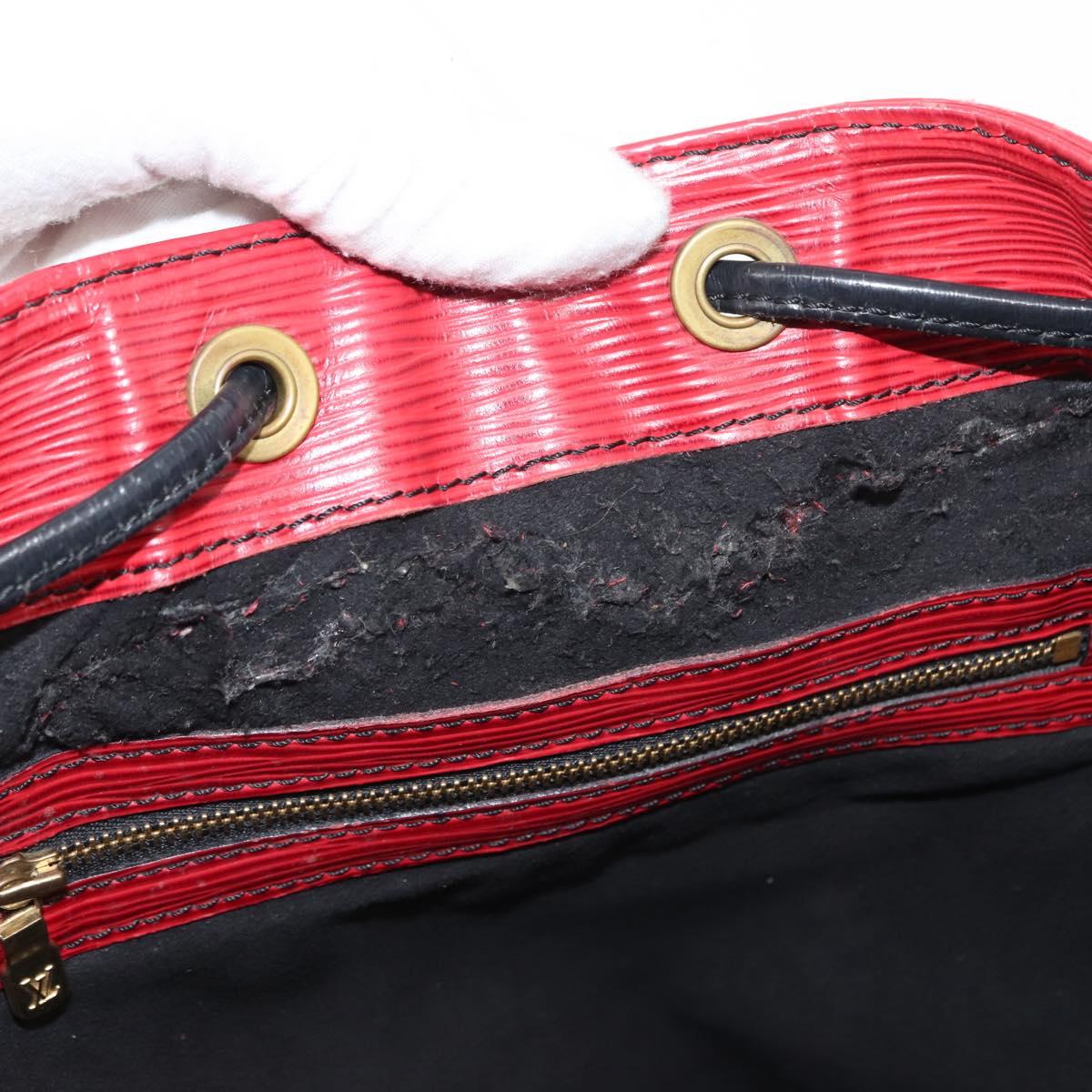LOUIS VUITTON Epi Petit Noe Bag By Color Black Red M44172 LV Auth bs29727