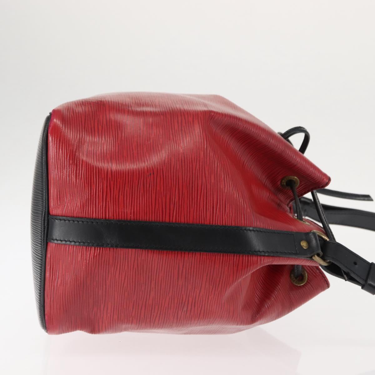 LOUIS VUITTON Epi Petit Noe Bag By Color Black Red M44172 LV Auth bs29727