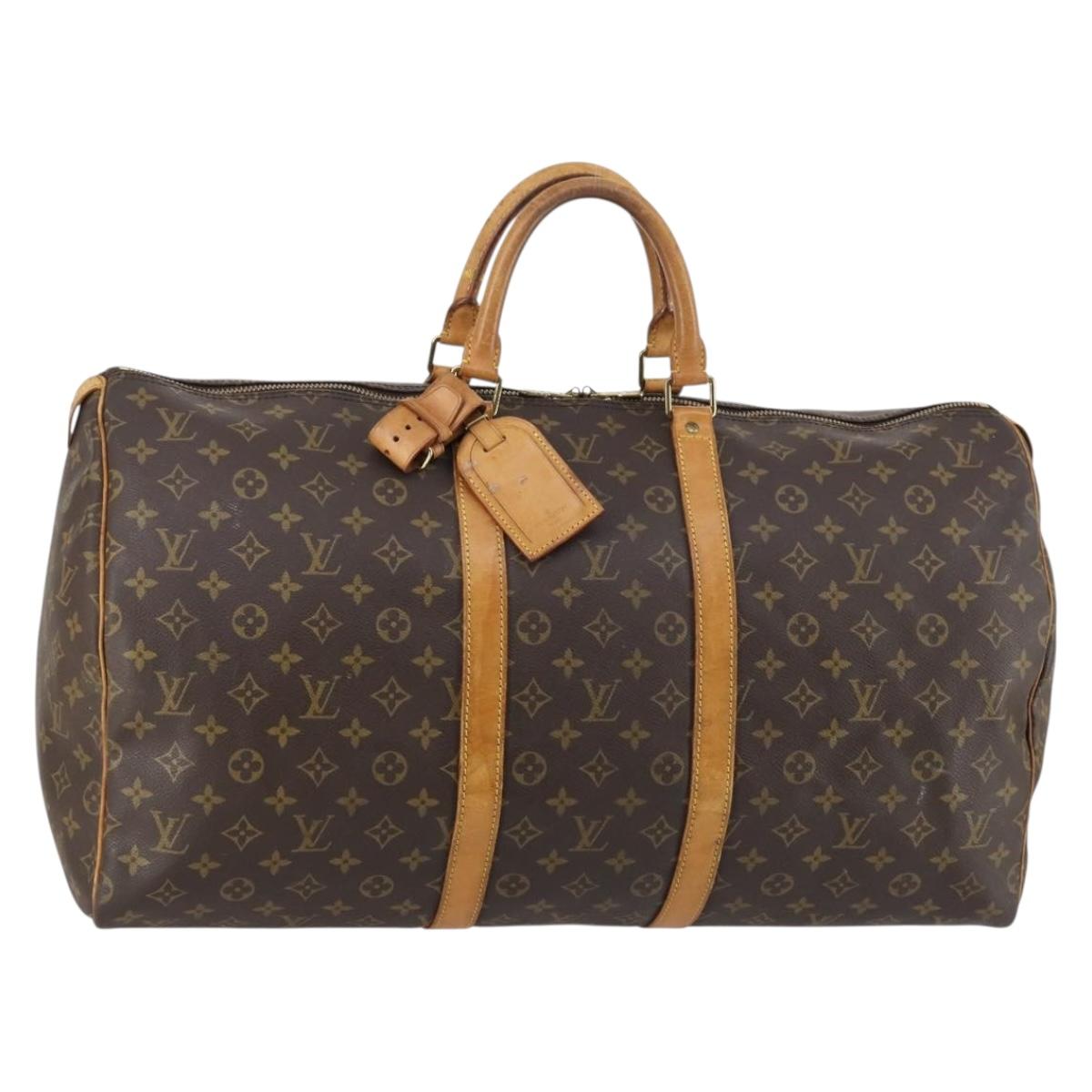 LOUIS VUITTON Monogram Keepall 55 Boston Bag M41424 LV Auth bs29734