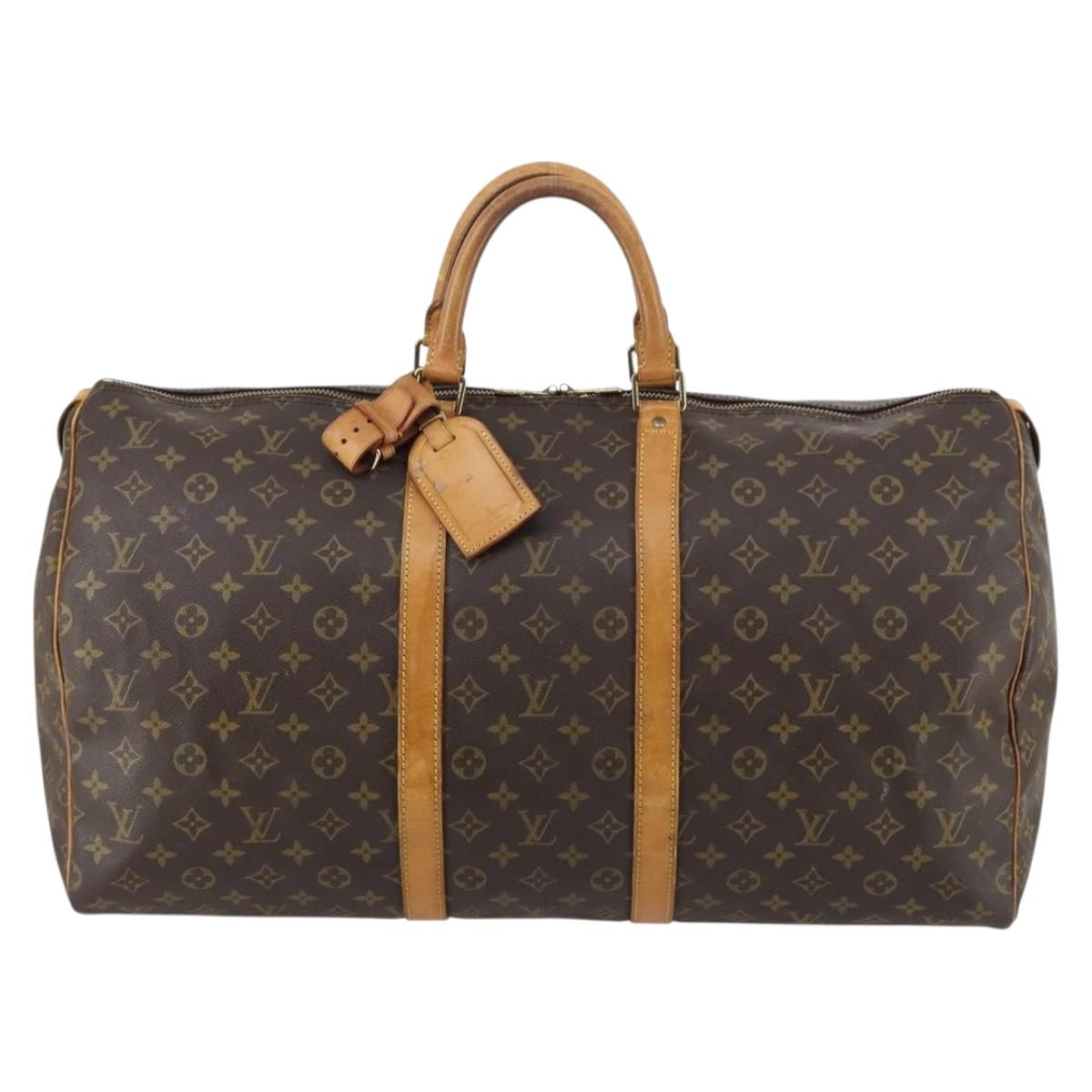 LOUIS VUITTON Monogram Keepall 55 Boston Bag M41424 LV Auth bs29734