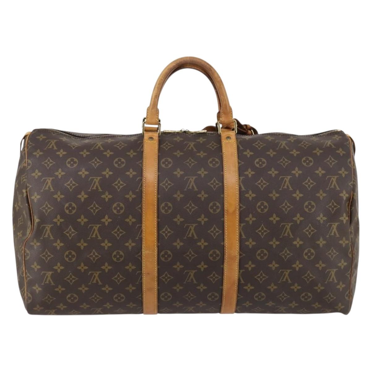 LOUIS VUITTON Monogram Keepall 55 Boston Bag M41424 LV Auth bs29734