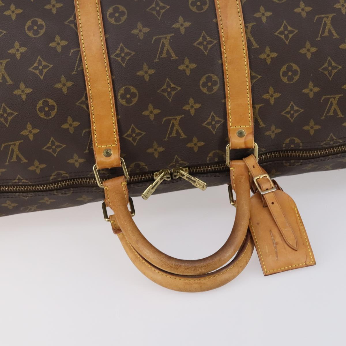 LOUIS VUITTON Monogram Keepall 55 Boston Bag M41424 LV Auth bs29734