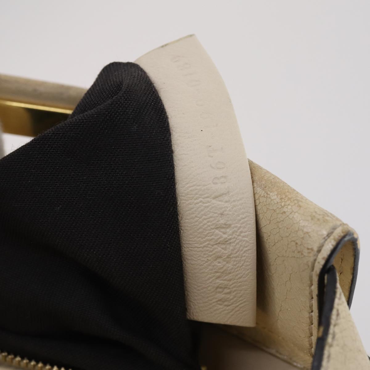 FENDI Mini Peek A Boo Hand Bag Leather 2way Ivory gold Auth bs29739