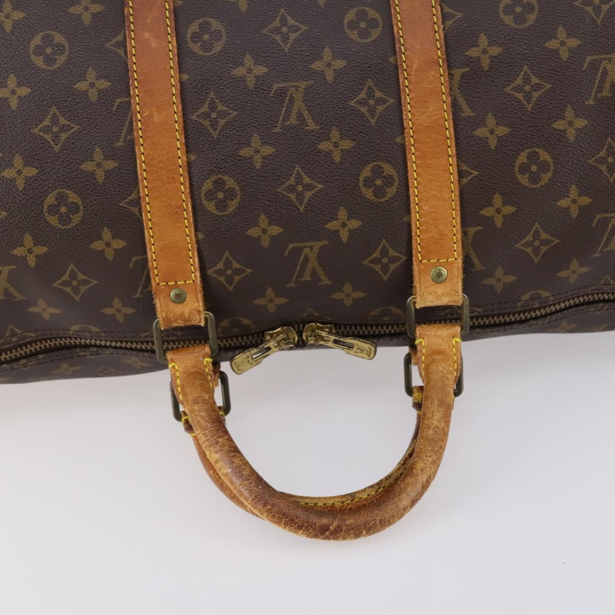 LOUIS VUITTON Monogram Keepall Bandouliere 55 Boston Bag M41414 LV Auth bs29746