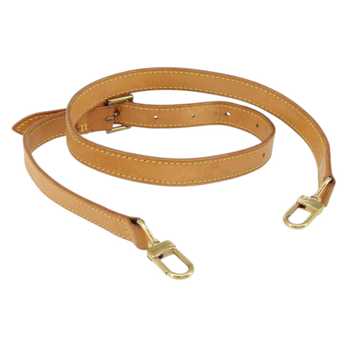 LOUIS VUITTON Adjustable Shoulder Strap Leather 33.5""-41.3"" Beige Auth bs29747
