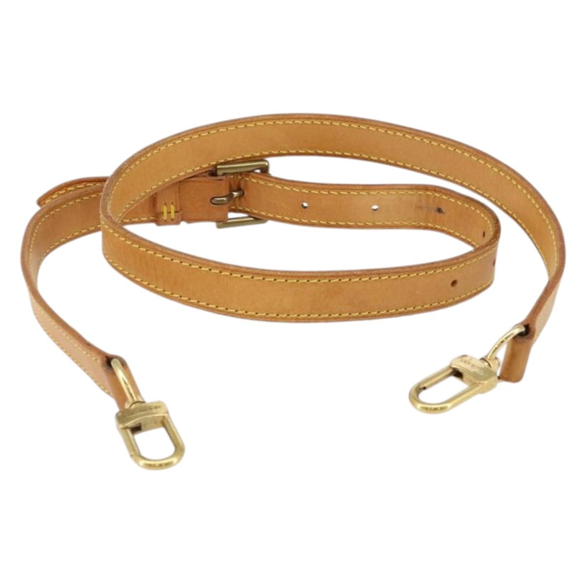LOUIS VUITTON Adjustable Shoulder Strap Leather 33.5""-41.3"" Beige Auth bs29747