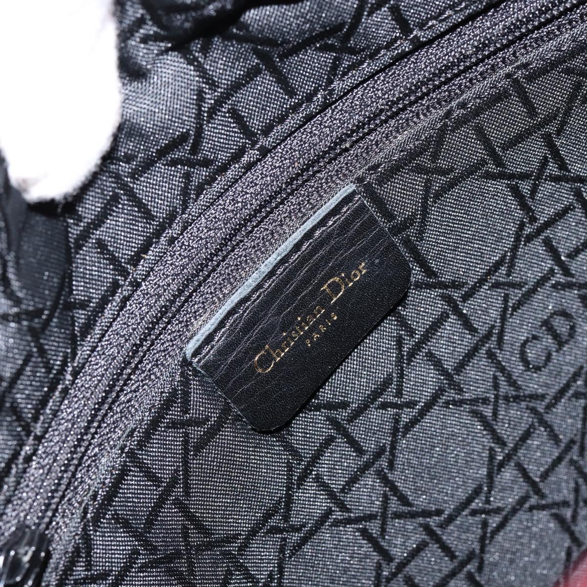 Christian Dior Lady Dior Canage Hand Bag Nylon Red Gold Auth bs29754