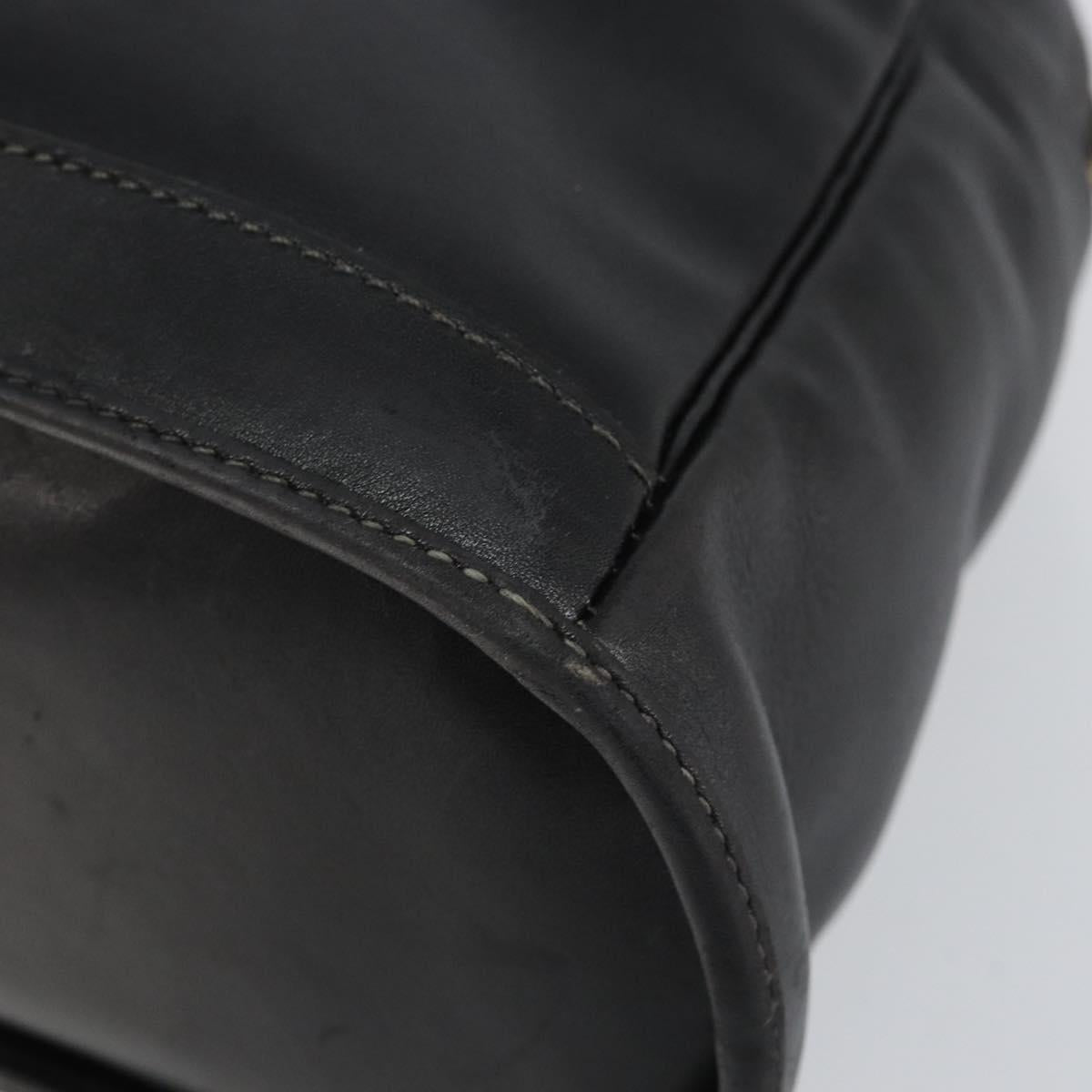 Christian Dior Hand Bag Leather Black Gold Auth bs29757