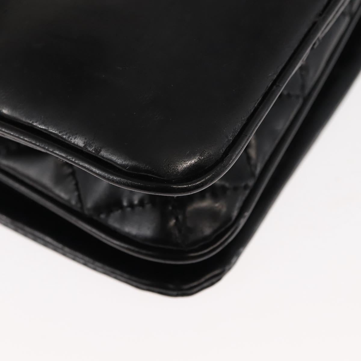 CHANEL Chain Shoulder Bag Patent leather Black Gold CC Auth bs29761