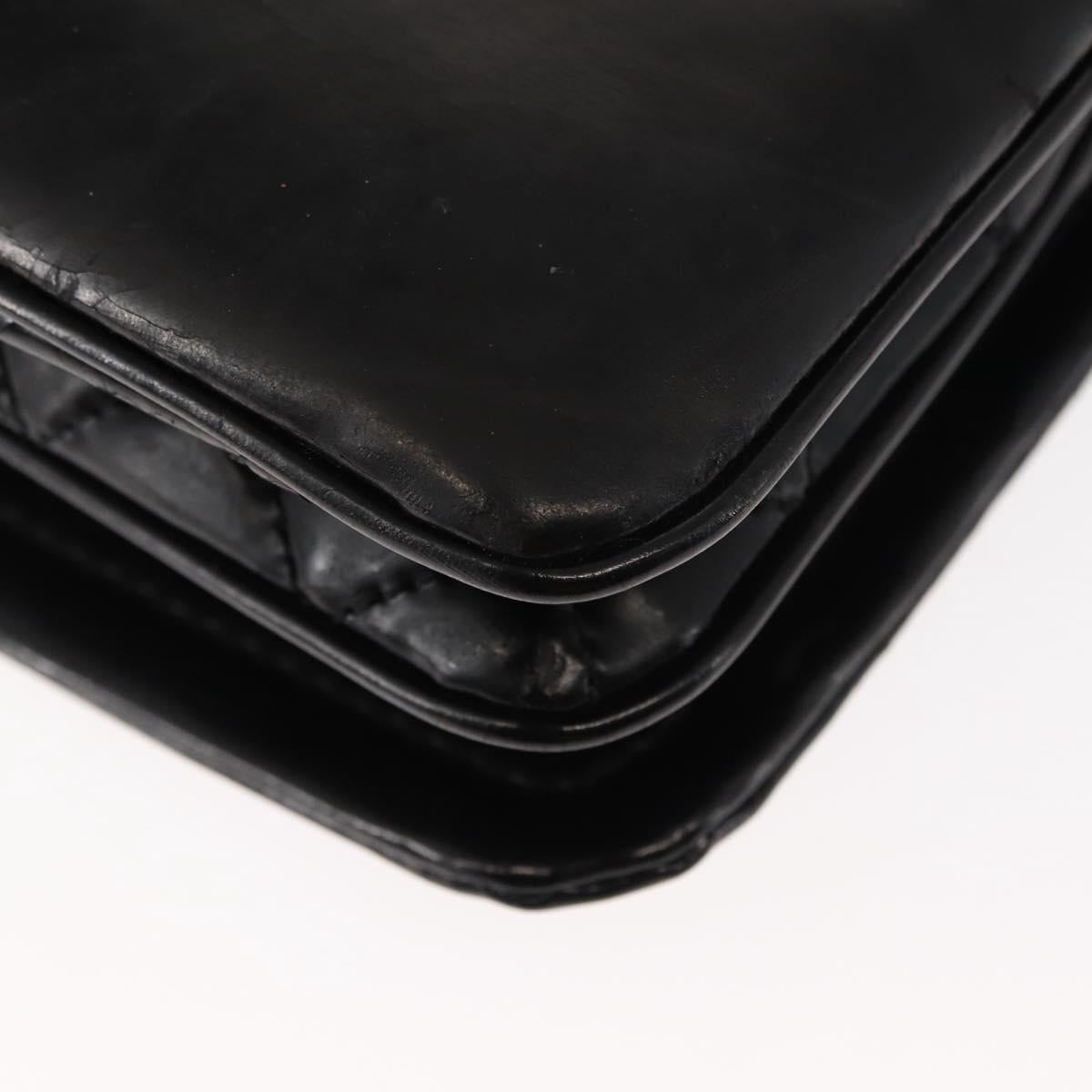 CHANEL Chain Shoulder Bag Patent leather Black Gold CC Auth bs29761