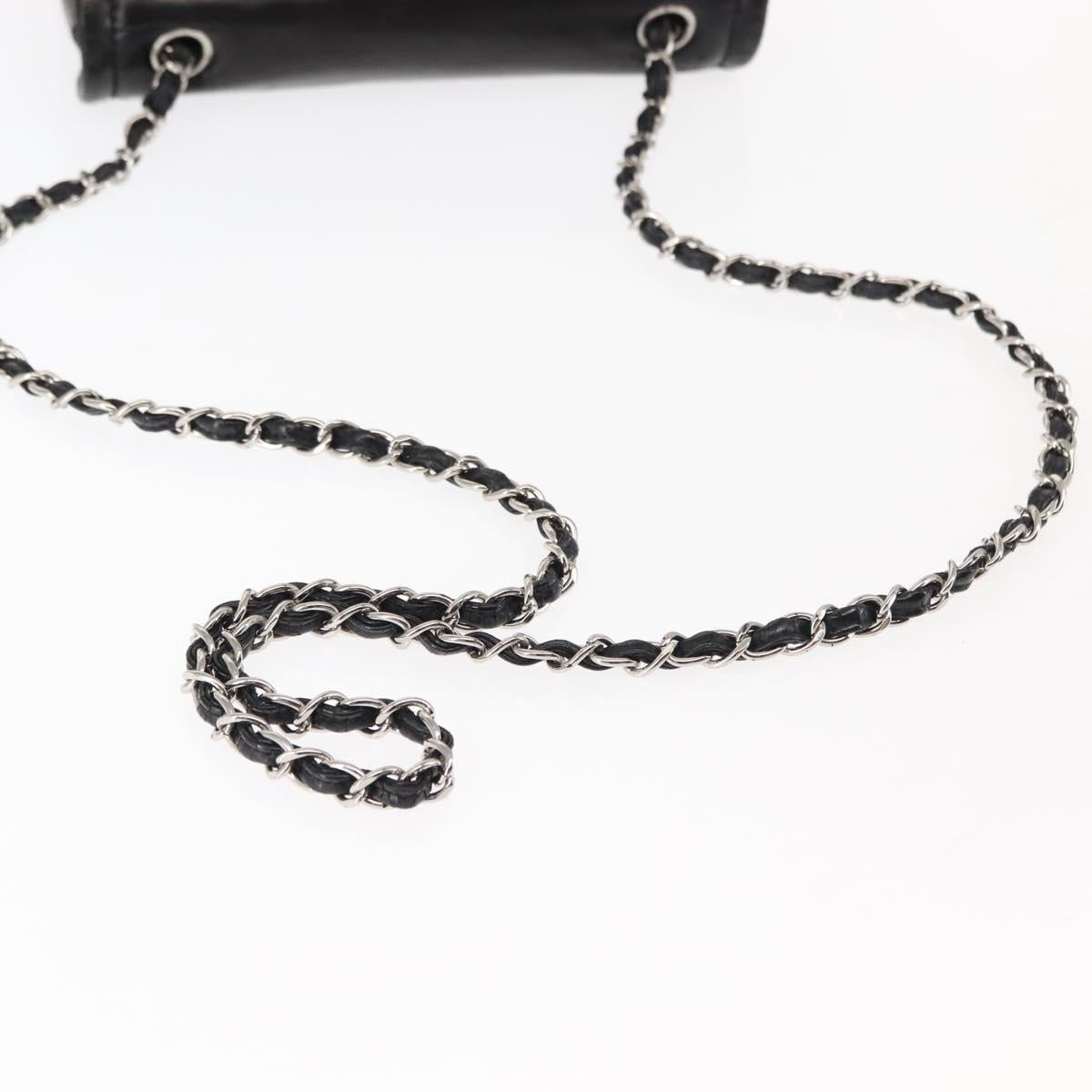 CHANEL Chain Shoulder Bag Patent leather Black Gold CC Auth bs29761