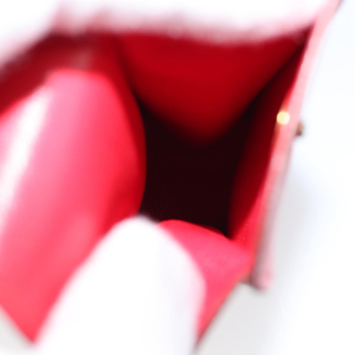 HERMES Glasses Case Leather Red Gold Auth bs29762