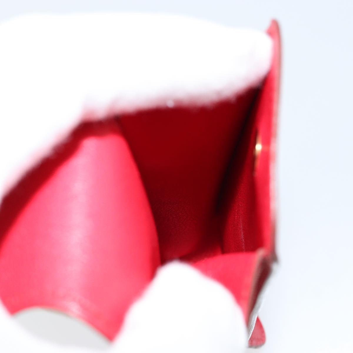 HERMES Glasses Case Leather Red Gold Auth bs29762