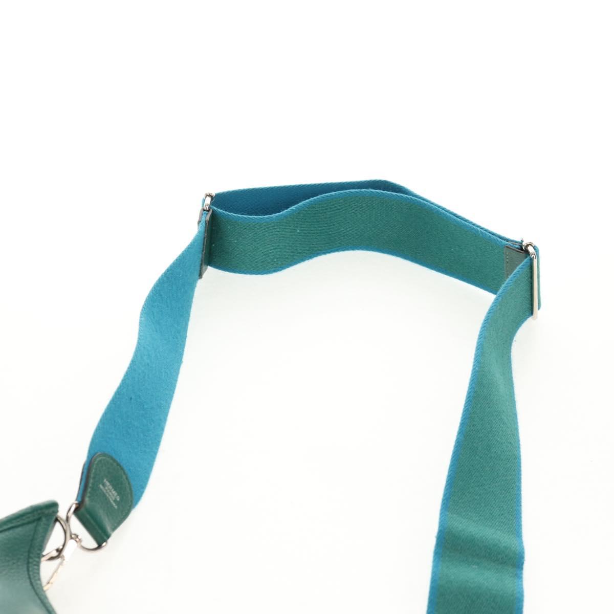 HERMES Evelyn 3 GM Shoulder Bag Leather Green Auth bs29763A