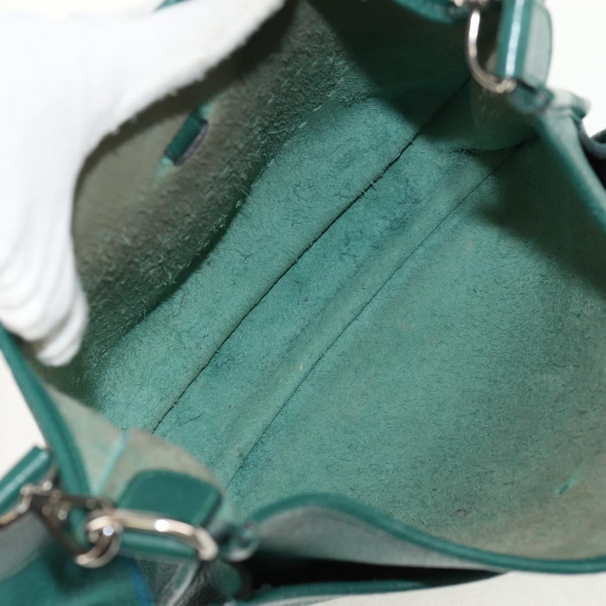 HERMES Evelyn 3 GM Shoulder Bag Leather Green Auth bs29763A