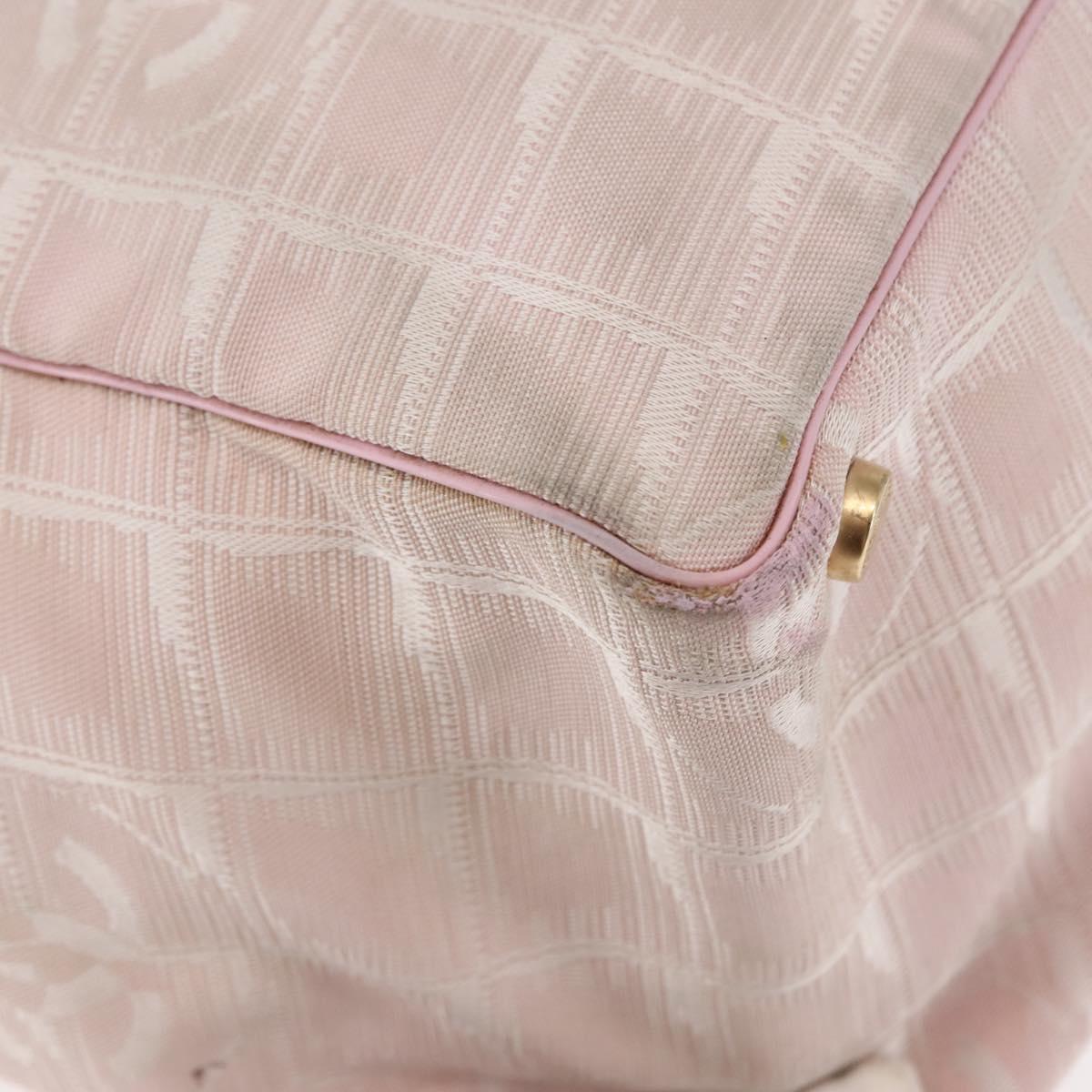 CHANEL New Travel Line Tote Bag Nylon Pink CC Auth bs29765