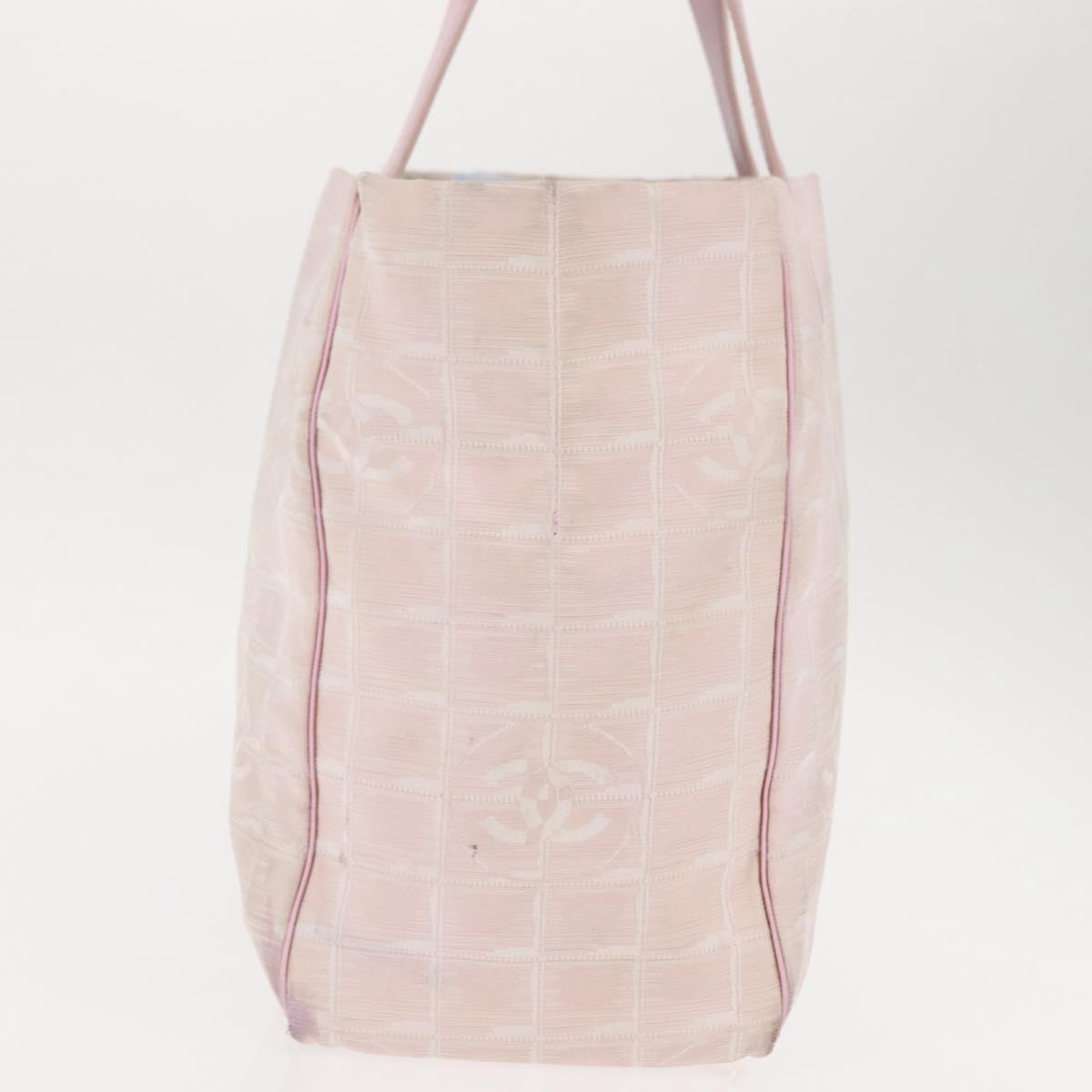 CHANEL New Travel Line Tote Bag Nylon Pink CC Auth bs29765