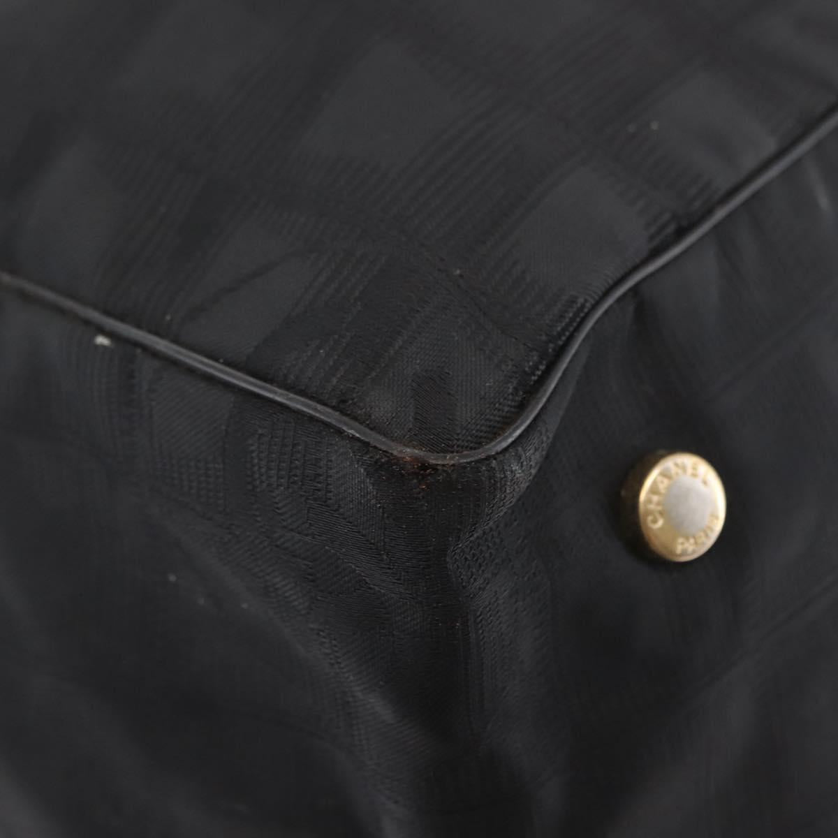 CHANEL New Travel Line Tote Bag Nylon Black CC Auth bs29766