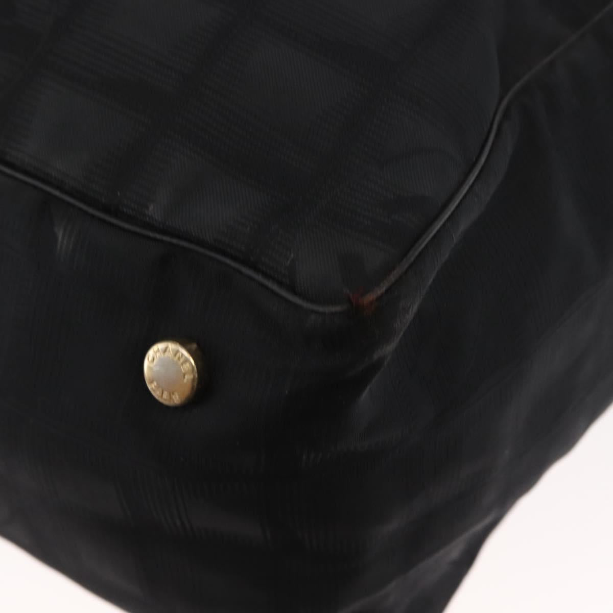 CHANEL New Travel Line Tote Bag Nylon Black CC Auth bs29766