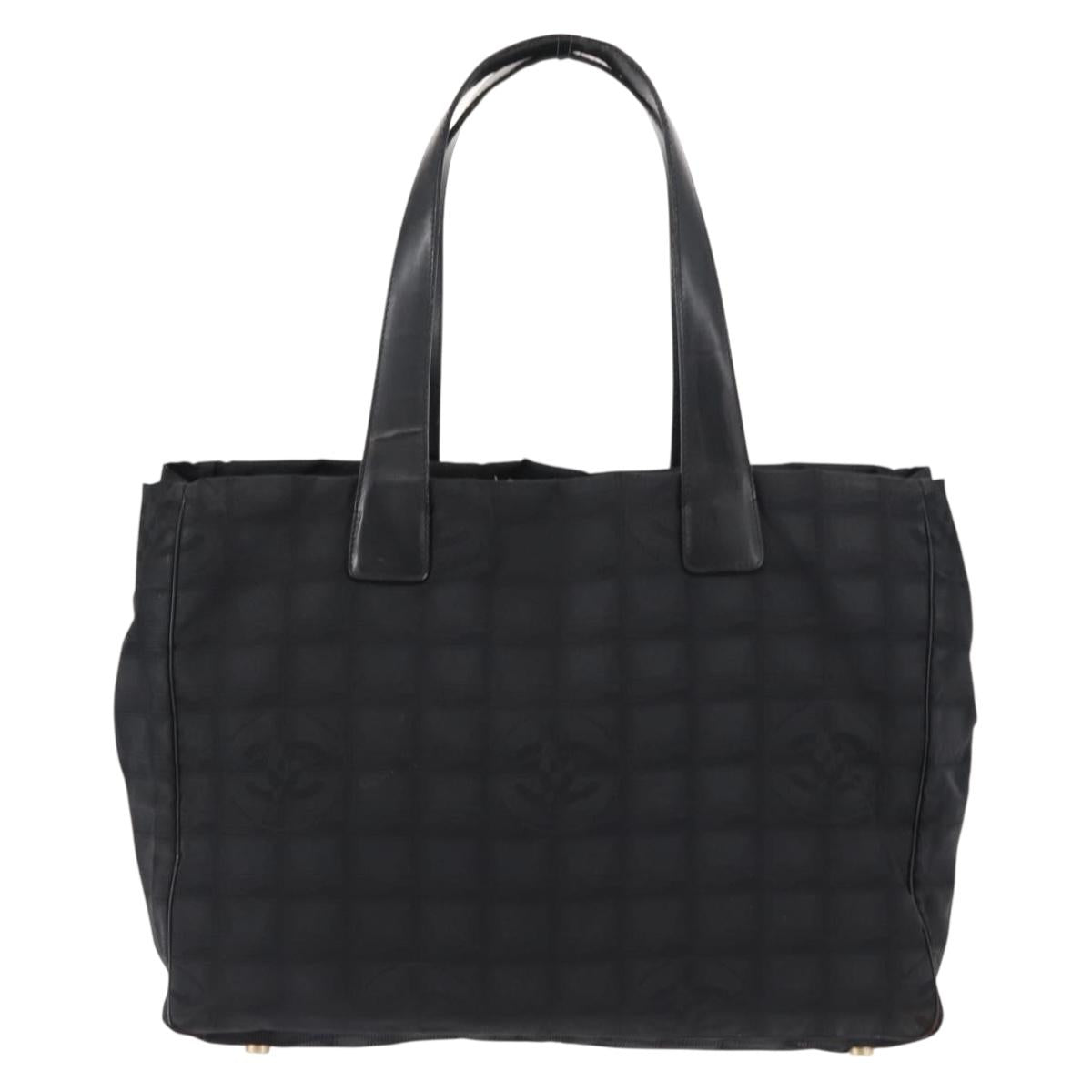 CHANEL New Travel Line Tote Bag Nylon Black CC Auth bs29766