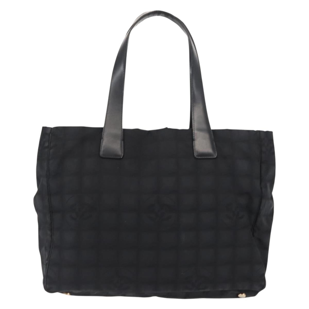 CHANEL New Travel Line Tote Bag Nylon Black CC Auth bs29766