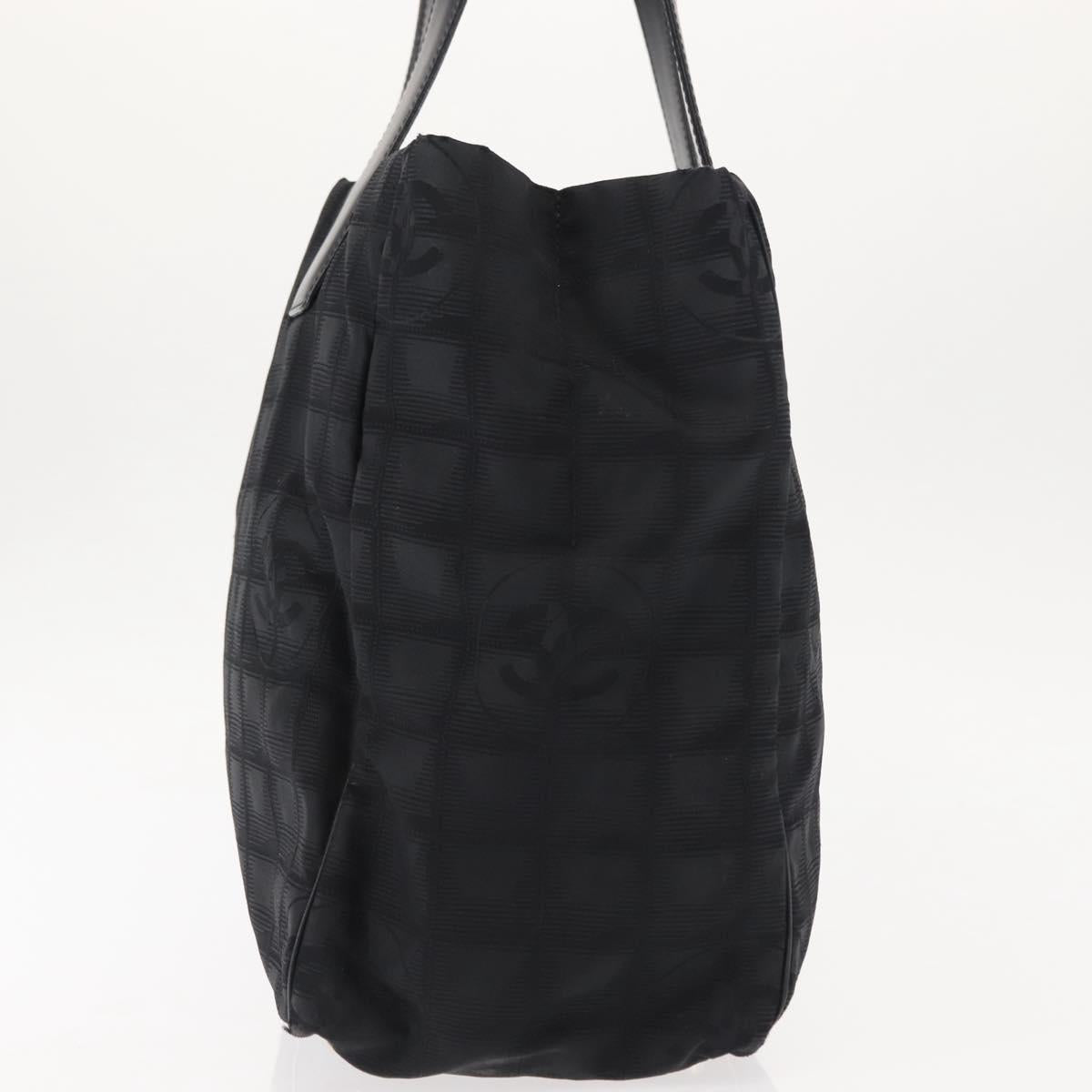 CHANEL New Travel Line Tote Bag Nylon Black CC Auth bs29766