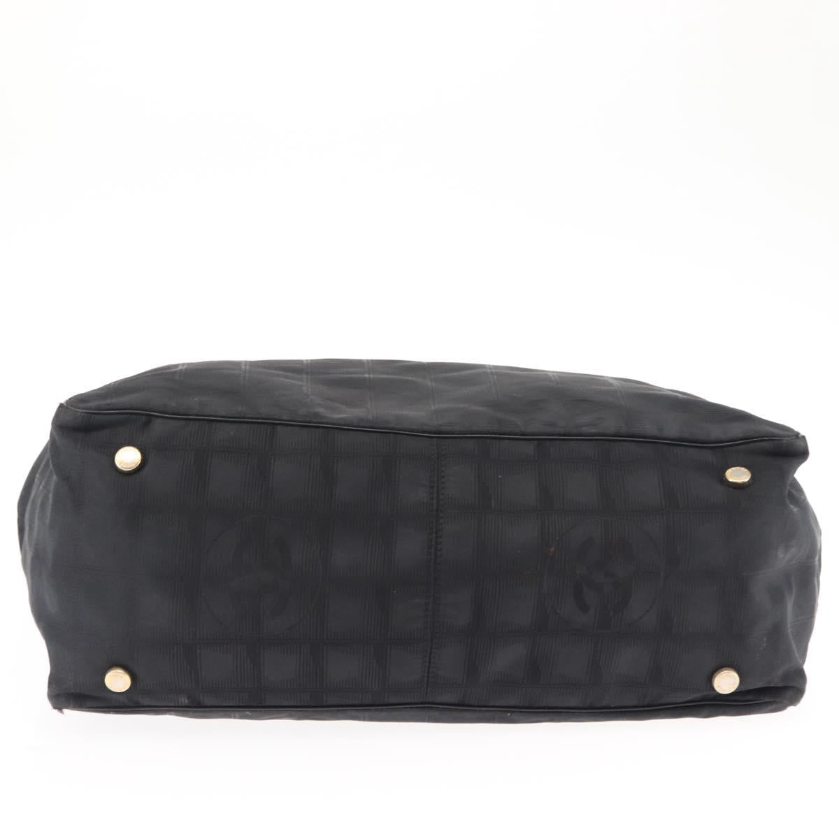 CHANEL New Travel Line Tote Bag Nylon Black CC Auth bs29766