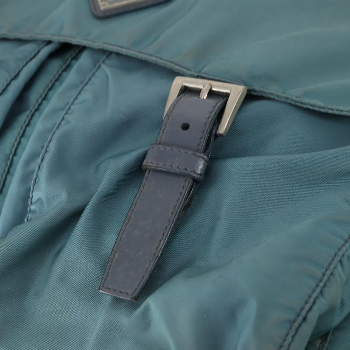 PRADA Shoulder Bag Nylon Green Silver Auth bs29768