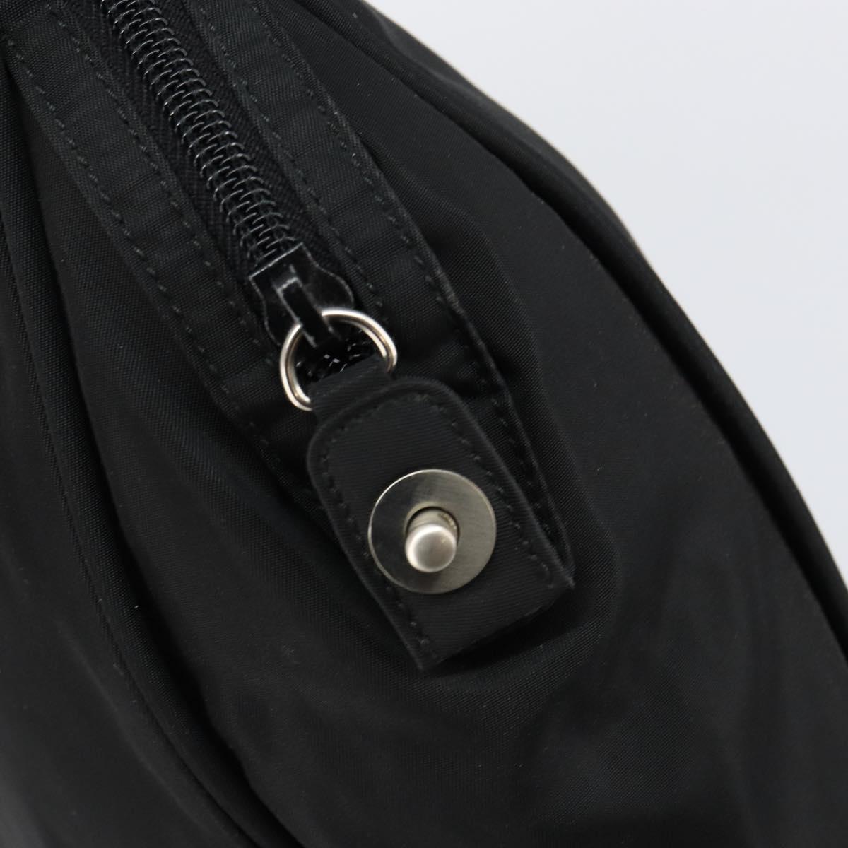 PRADA Tote Bag Nylon Black Silver Auth bs29772