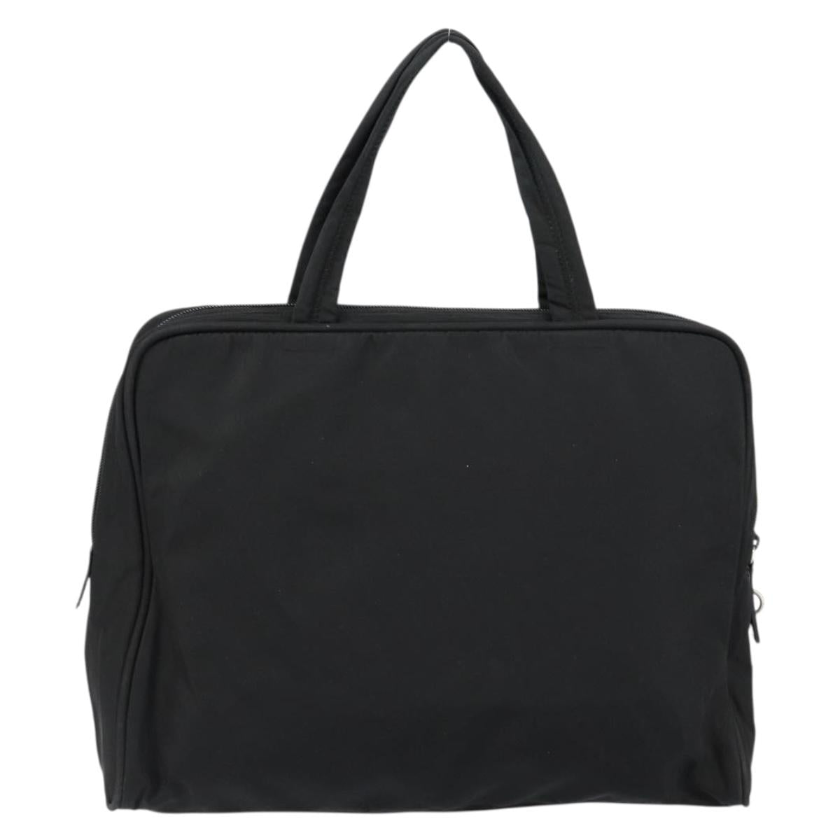 PRADA Tote Bag Nylon Black Silver Auth bs29773