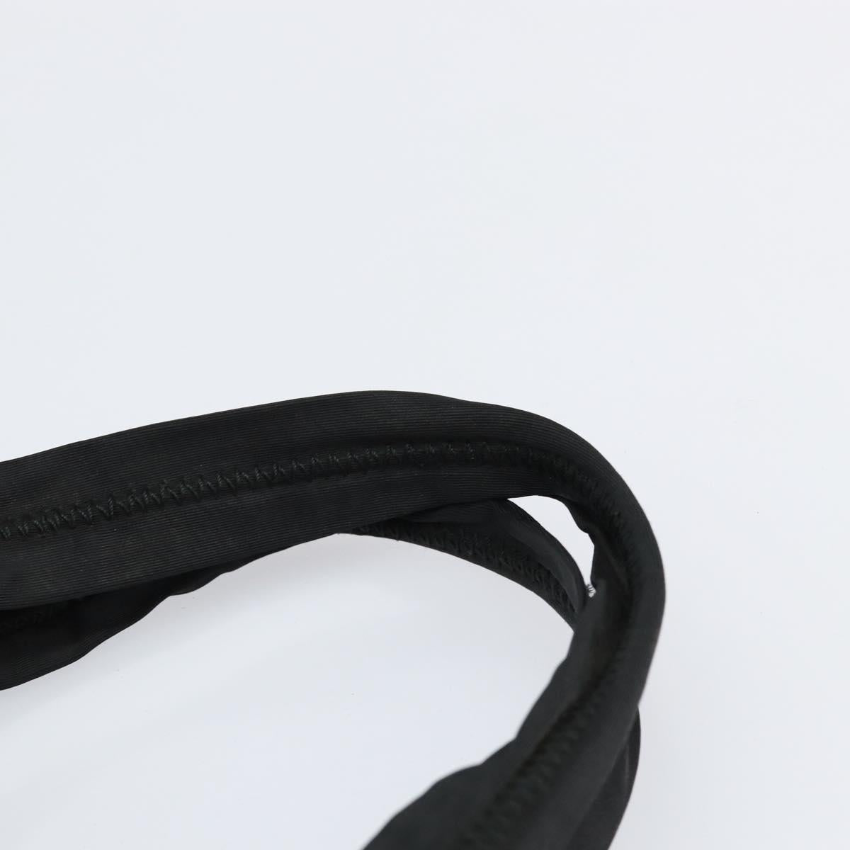 PRADA Tote Bag Nylon Black Silver Auth bs29773