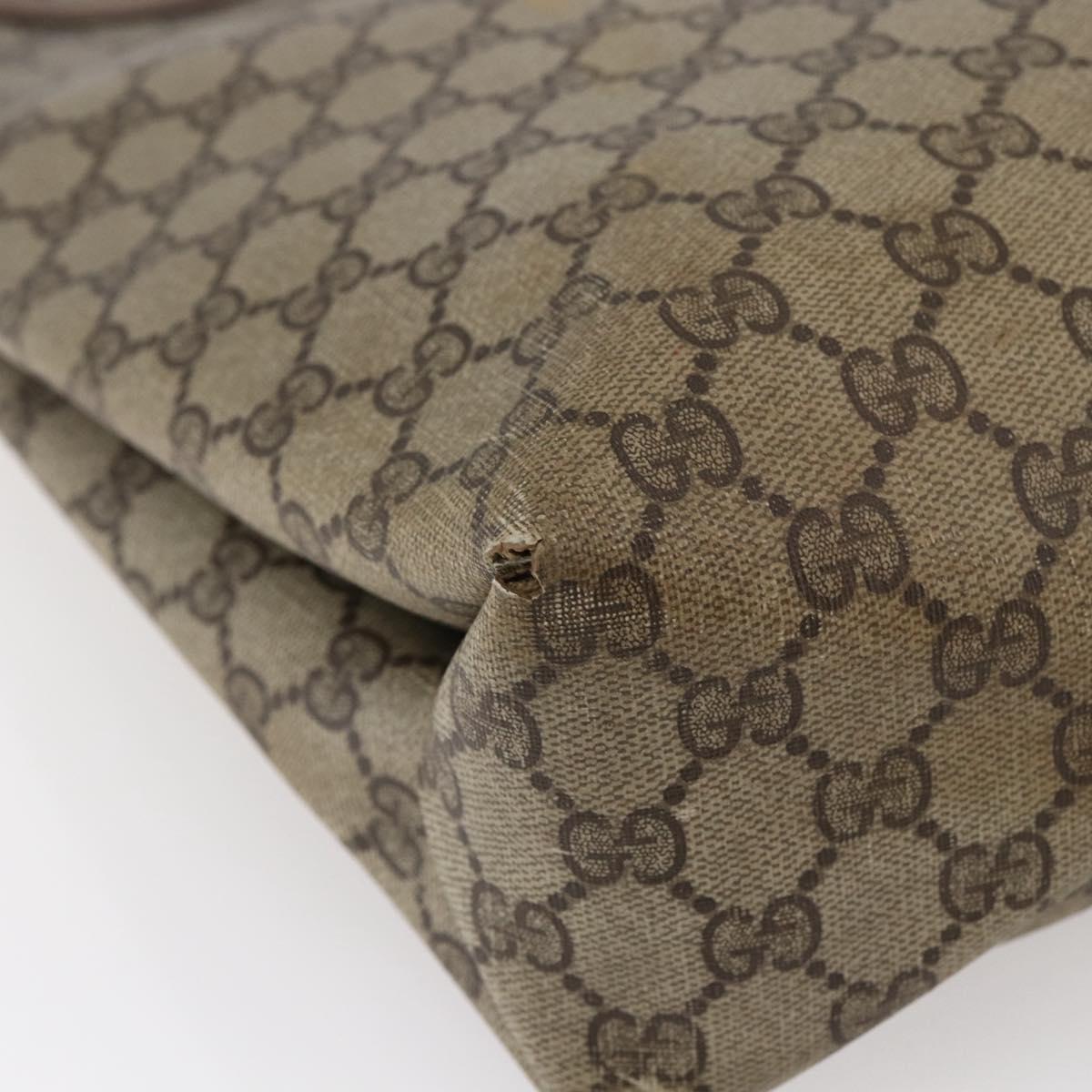 GUCCI GG Supreme Tote Bag PVC Beige Brown 39 02 061 Auth bs29779