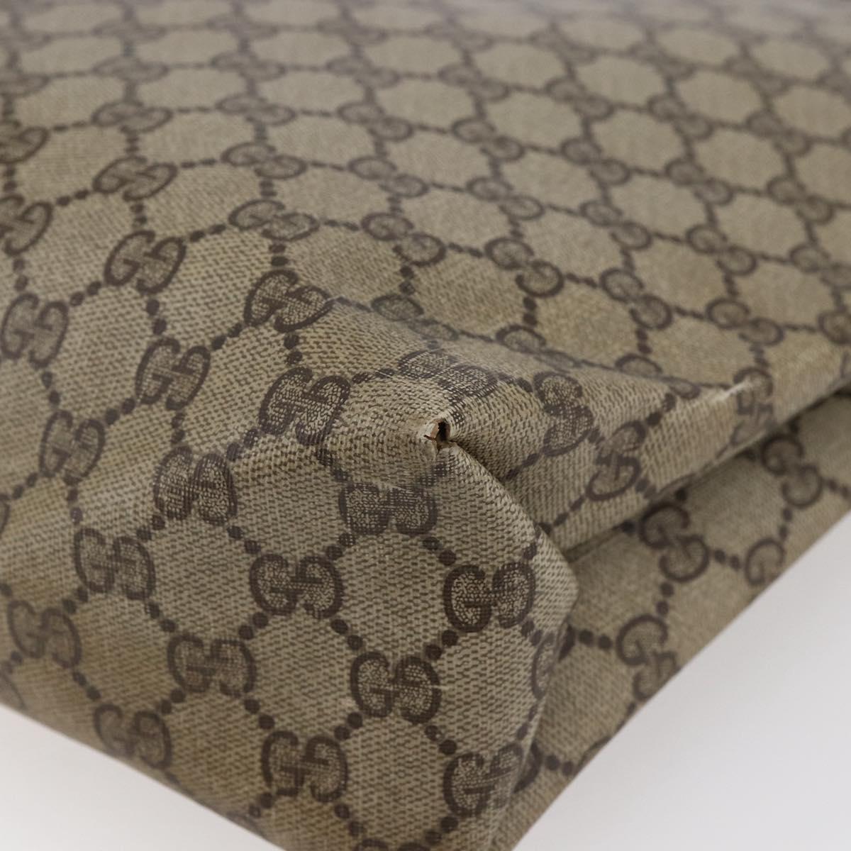 GUCCI GG Supreme Tote Bag PVC Beige Brown 39 02 061 Auth bs29779