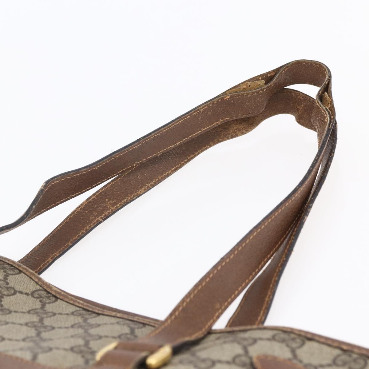 GUCCI GG Supreme Tote Bag PVC Beige Brown 39 02 061 Auth bs29779