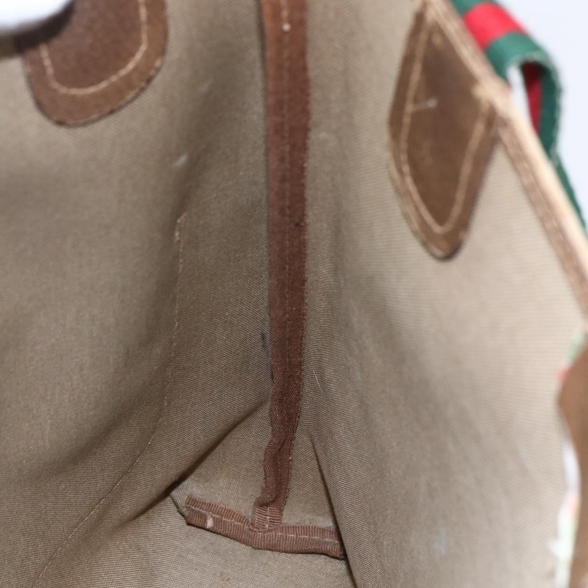GUCCI GG Supreme Web Sherry Line Bag PVC Leather Beige 39 02 003 Auth bs29780
