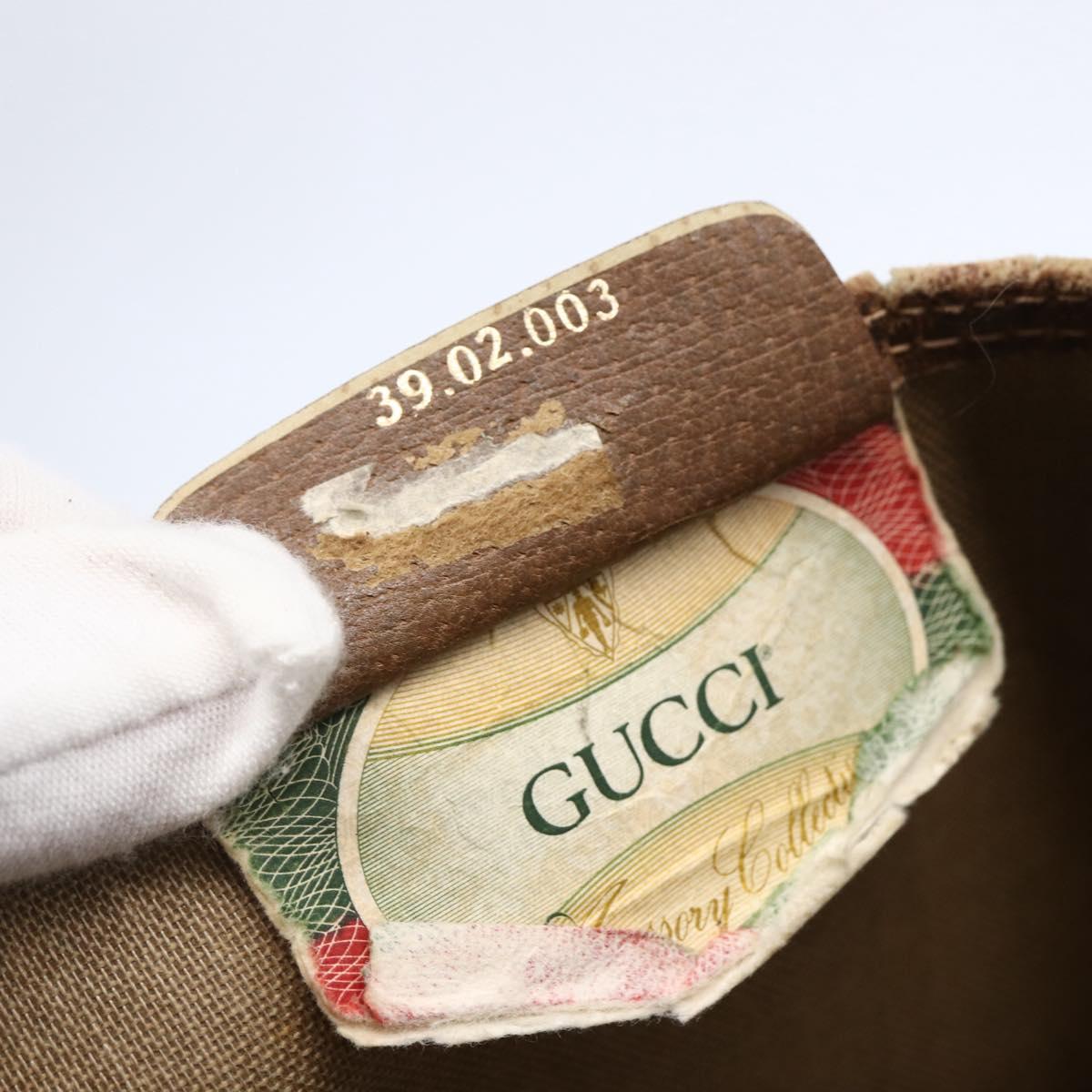 GUCCI GG Supreme Web Sherry Line Bag PVC Leather Beige 39 02 003 Auth bs29780