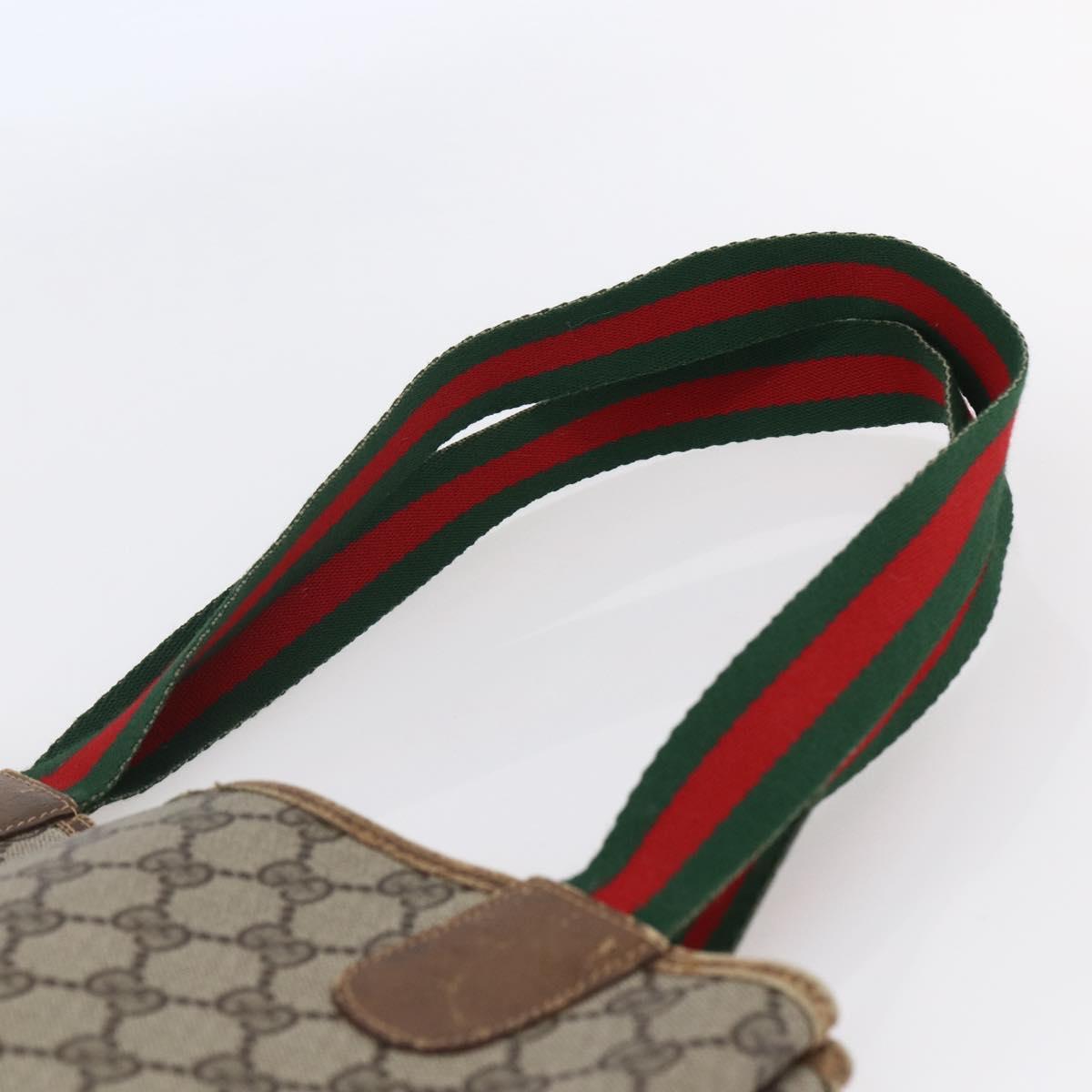 GUCCI GG Supreme Web Sherry Line Bag PVC Leather Beige 39 02 003 Auth bs29780
