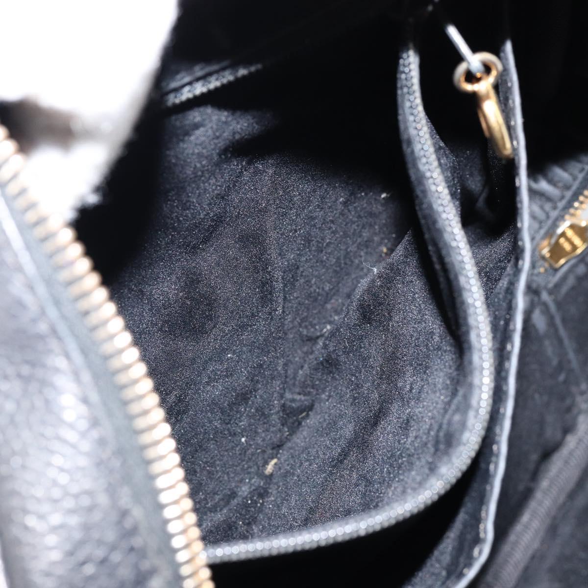 CHANEL COCO Mark Vanity Pouch Caviar Skin Black Gold CC Auth bs29781