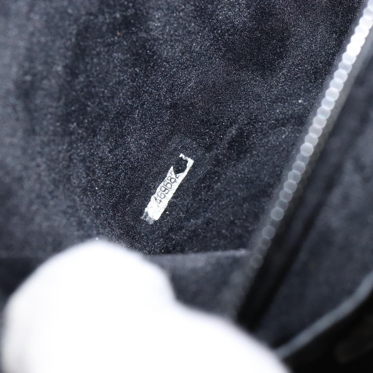 CHANEL COCO Mark Vanity Pouch Caviar Skin Black Gold CC Auth bs29781