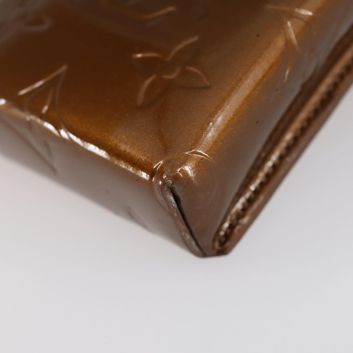 LOUIS VUITTON Monogram Vernis Green Cigarette Case Bronze M91156 Auth bs29785