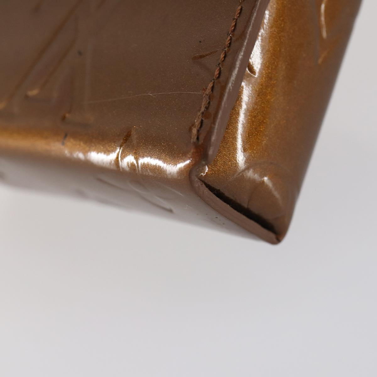 LOUIS VUITTON Monogram Vernis Green Cigarette Case Bronze M91156 Auth bs29785