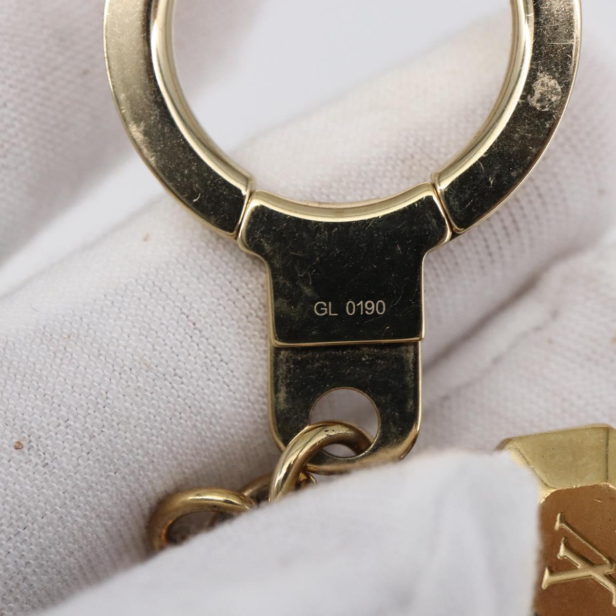 LOUIS VUITTON Porte Cles Cabochon Key Holder Gold Pink M66461 LV Auth bs29789