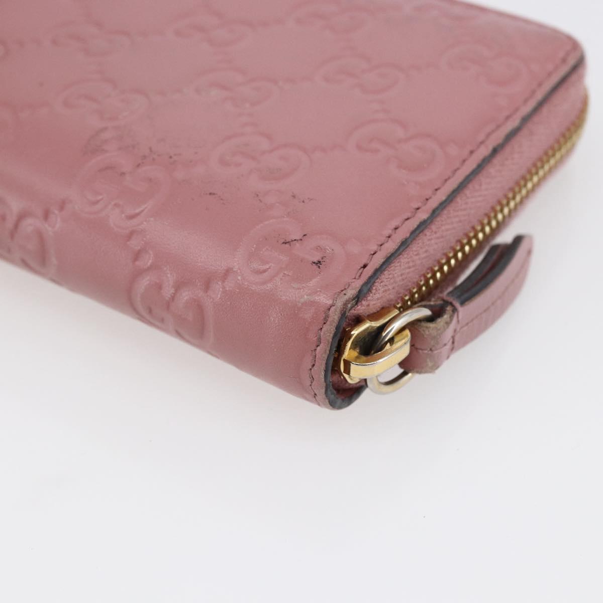 GUCCI GG Canvas Guccissima Long Wallet Leather Pink 410102 203887 Auth bs29790