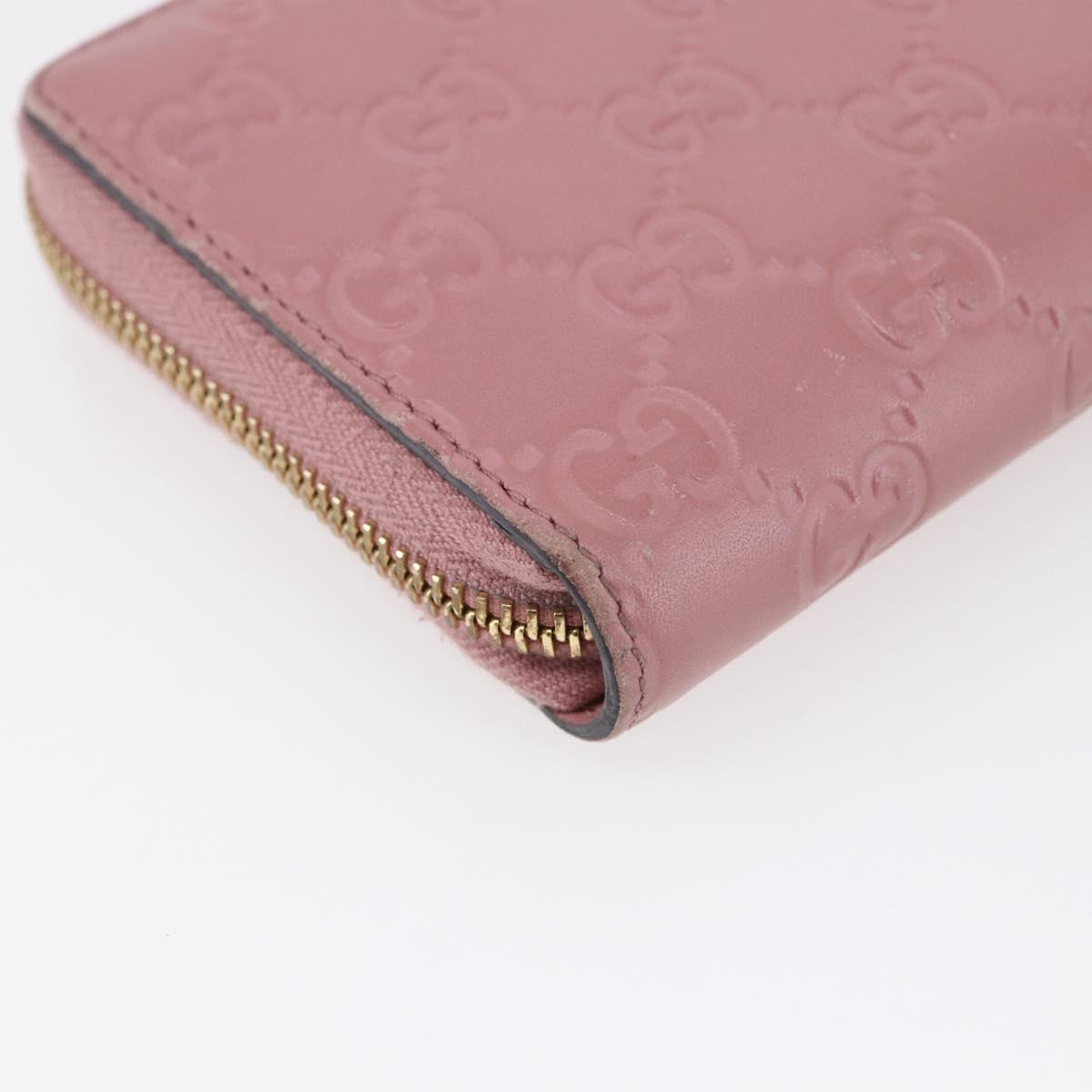 GUCCI GG Canvas Guccissima Long Wallet Leather Pink 410102 203887 Auth bs29790