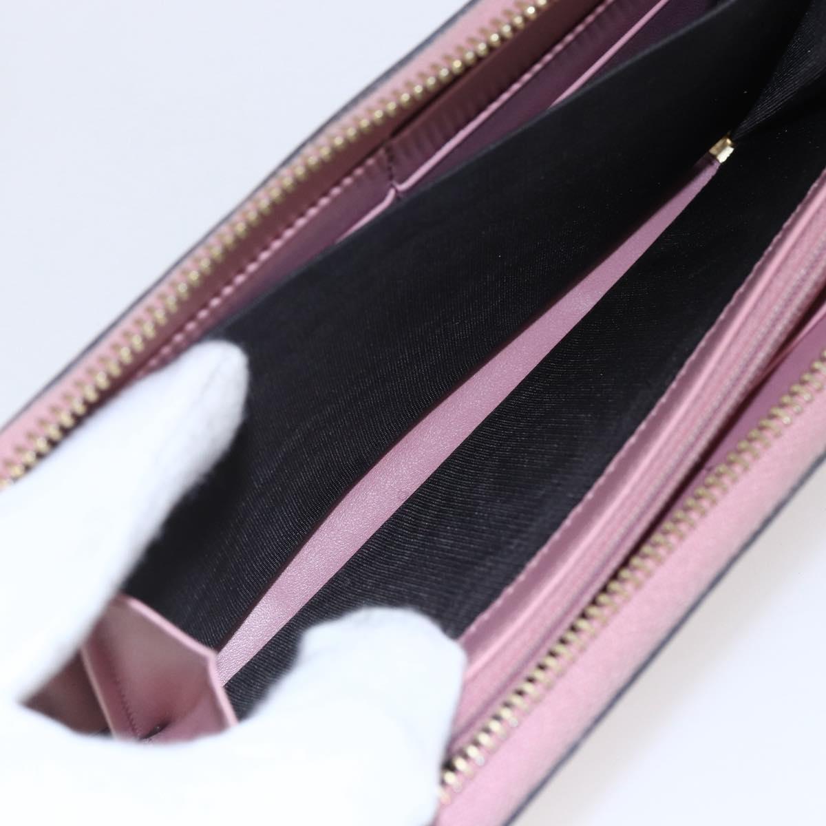 GUCCI GG Canvas Guccissima Long Wallet Leather Pink 410102 203887 Auth bs29790