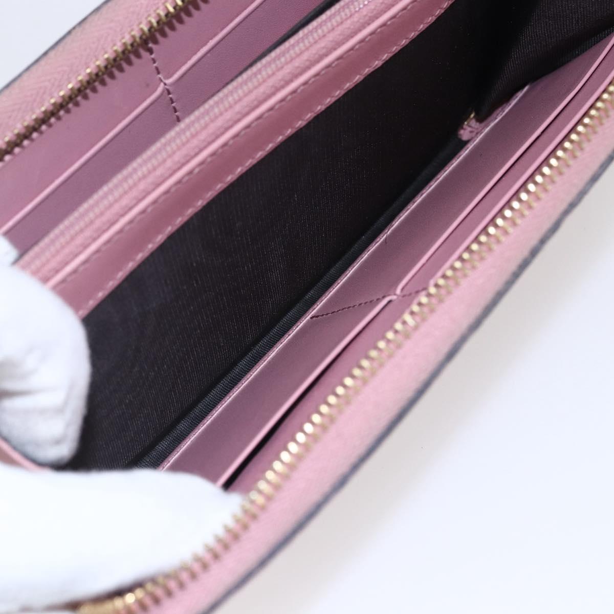 GUCCI GG Canvas Guccissima Long Wallet Leather Pink 410102 203887 Auth bs29790